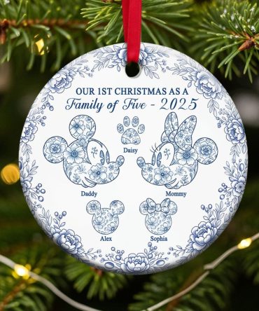 Cute Four Toile Family Ornament - Personalized Family Gift For Every Occasion