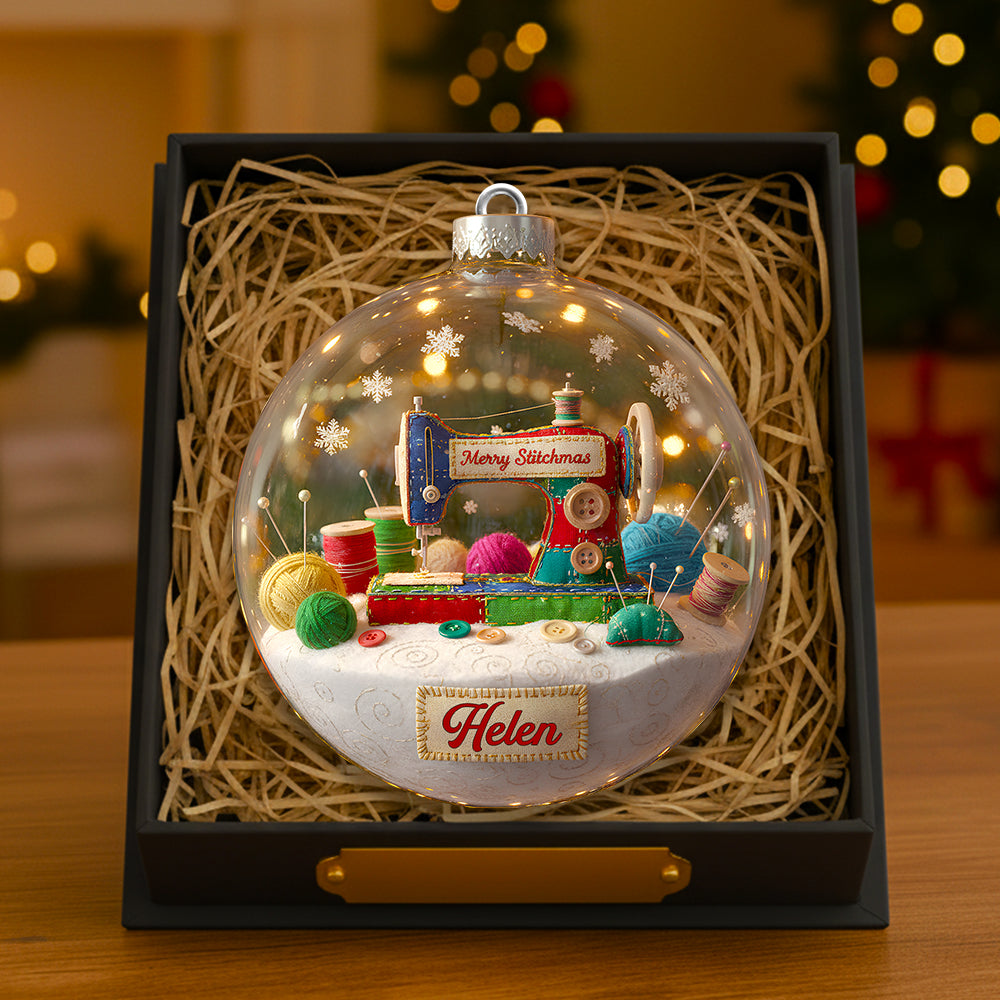 Merry Stitchmas Ornament – Personalized Gift For Sewing Lovers - Image 3