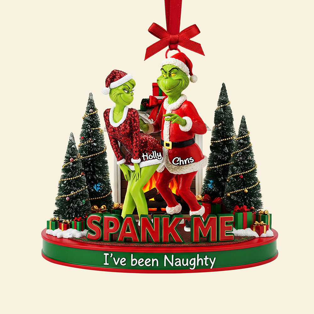 Spank Me & I'Ve Been Naughty - Personalized Christmas Ornament For Fun-Loving Couples - Image 6