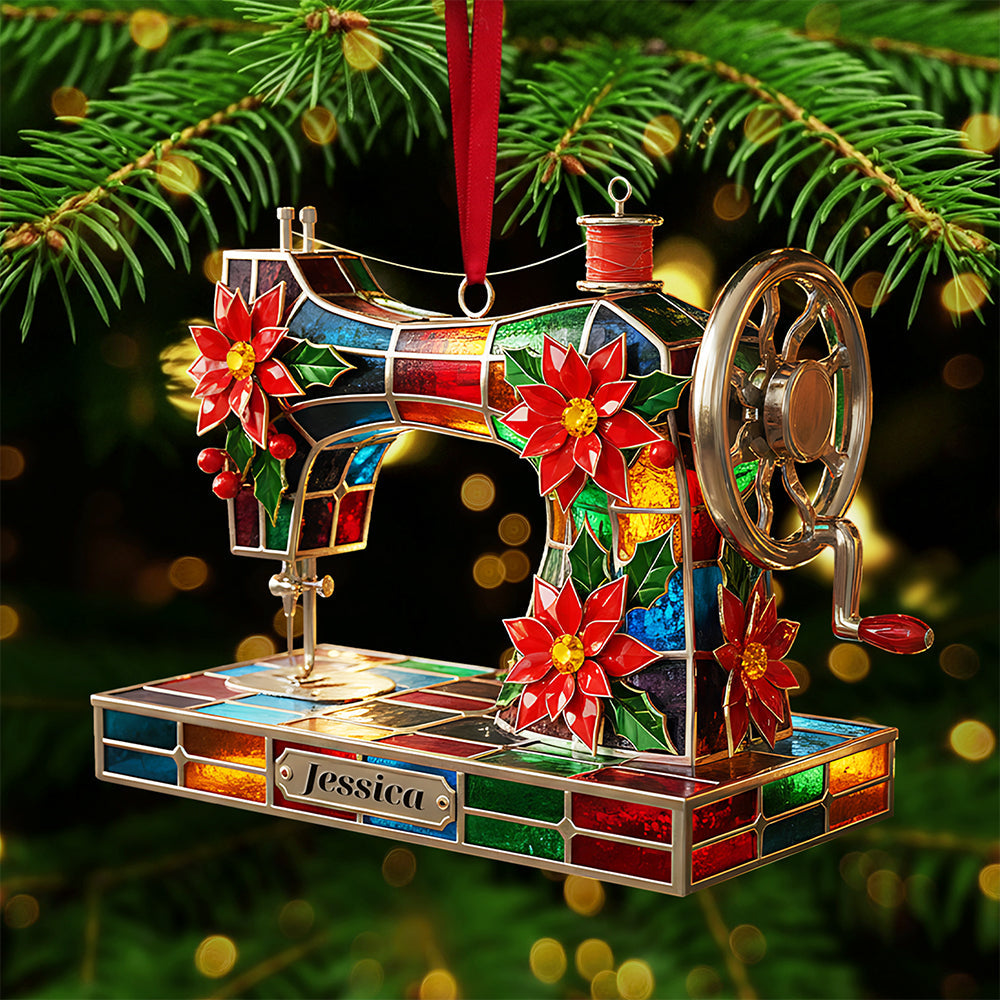Sewing Lovers' Delight: Personalized Christmas Ornament - Image 2