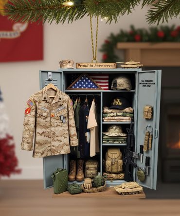 “Proud To Have Served” - Military Locker Acrylic Ornament - Personalized Gift For Veterans