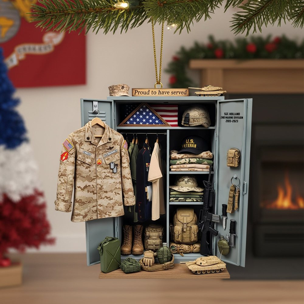 “Proud To Have Served” - Military Locker Acrylic Ornament - Personalized Gift For Veterans