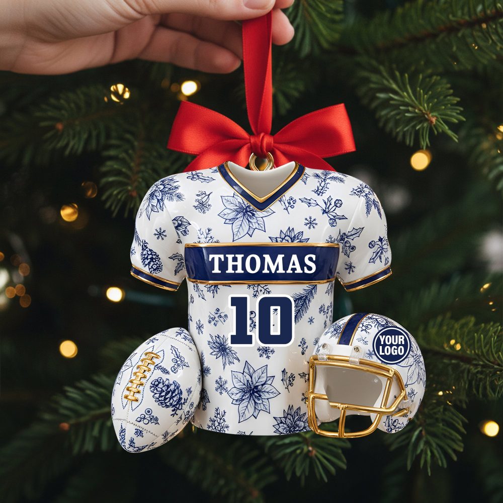 “Celebrate The Holidays With A Unique Touch!” - Personalized Christmas Sports Jersey Ornament - Perfect Gift For Sports Fans, Friends, And Family