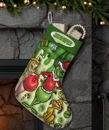 Grinch Merry Grinchmas - Personalized Stole Christmas Christmas Stockings