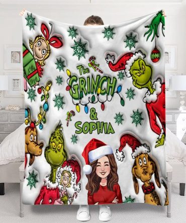 Grinch Merry Christmas - Personalized Stole Christmas Blanket