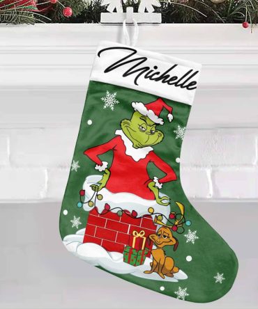 Grinch Merry Grinchmas - Personalized Stole Christmas Christmas Stockings
