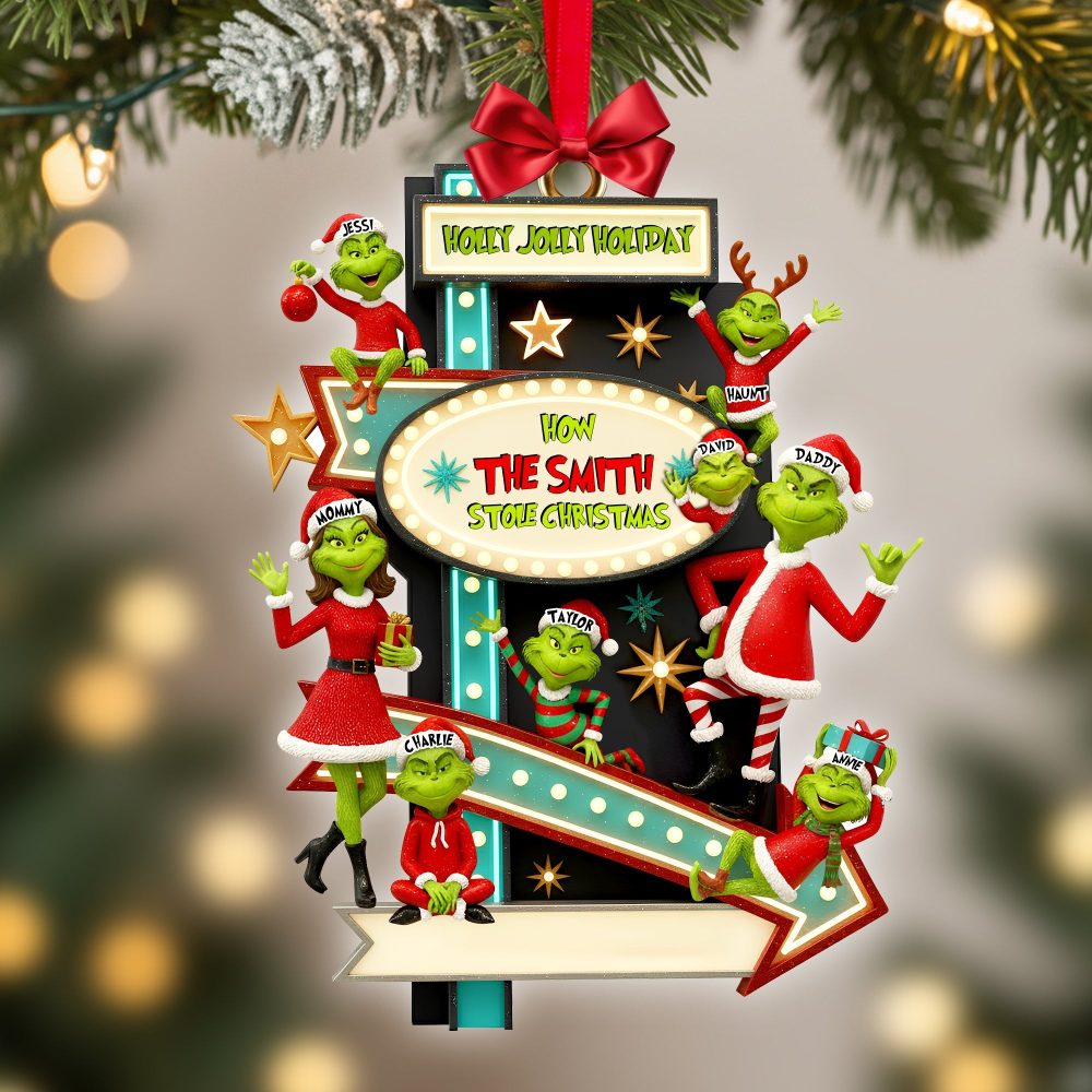 Holly Jolly Holiday Family Ornament - Personalized Gift For The Smith Family