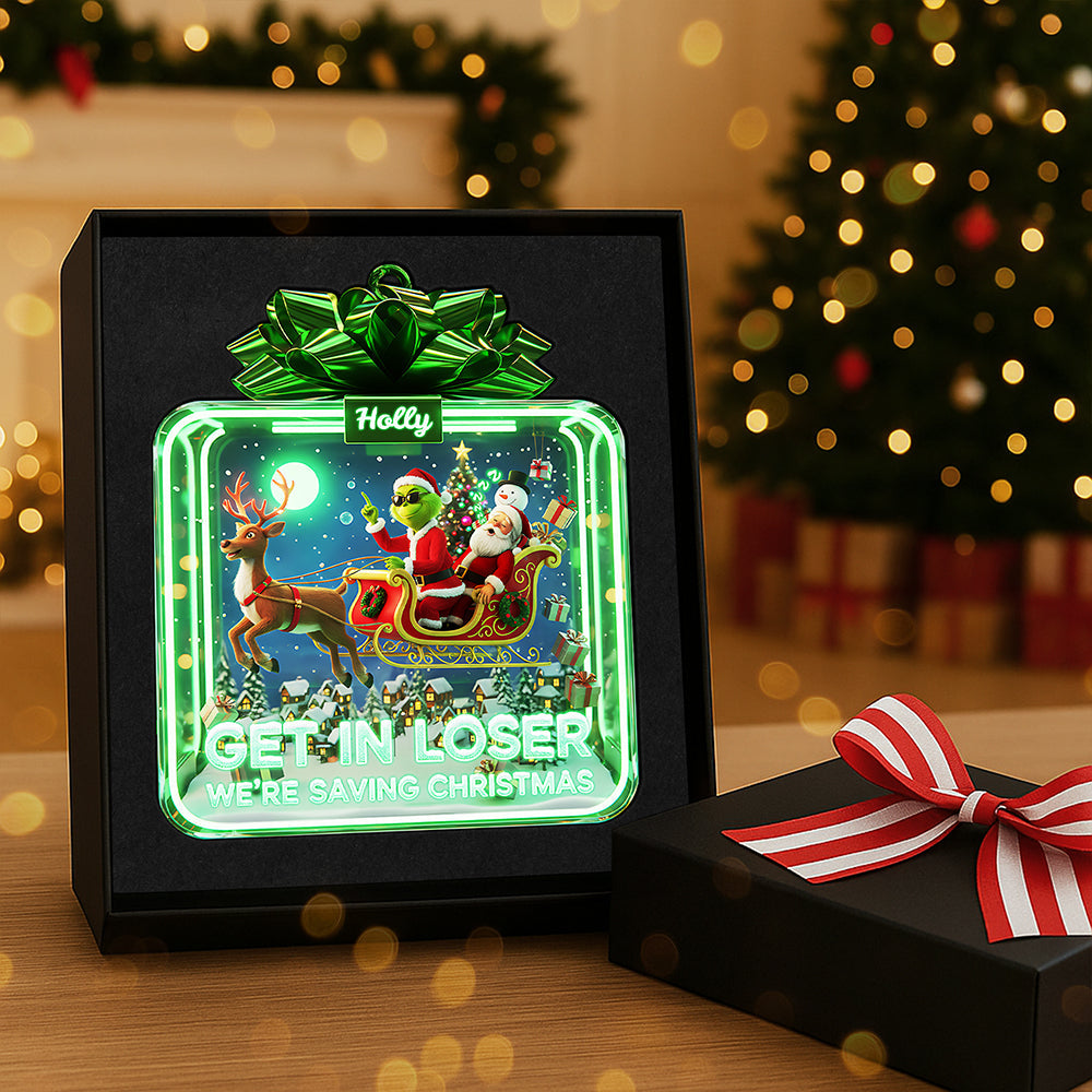 Get In Loser, We'Re Saving Christmas - Personalized Christmas Acrylic Ornament - Image 3