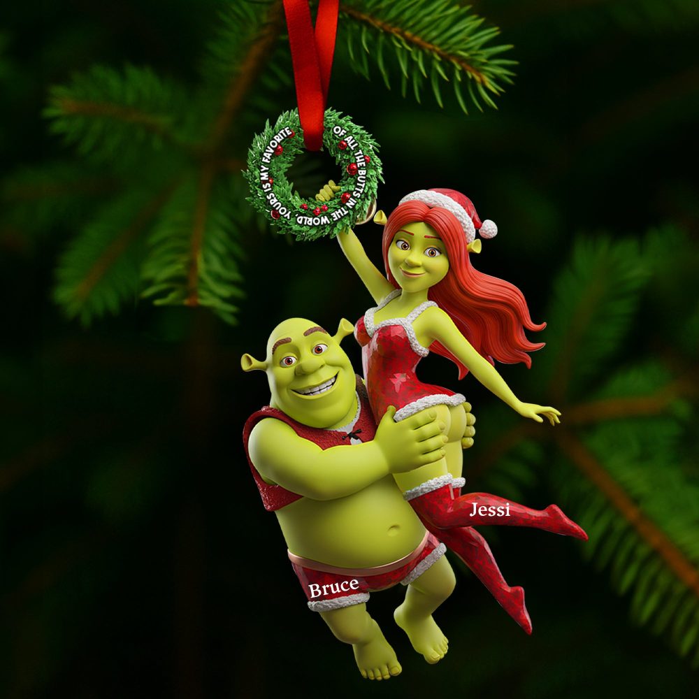 Joyful Green Couple Ornament - A Personalized Gift For Couples - Image 4