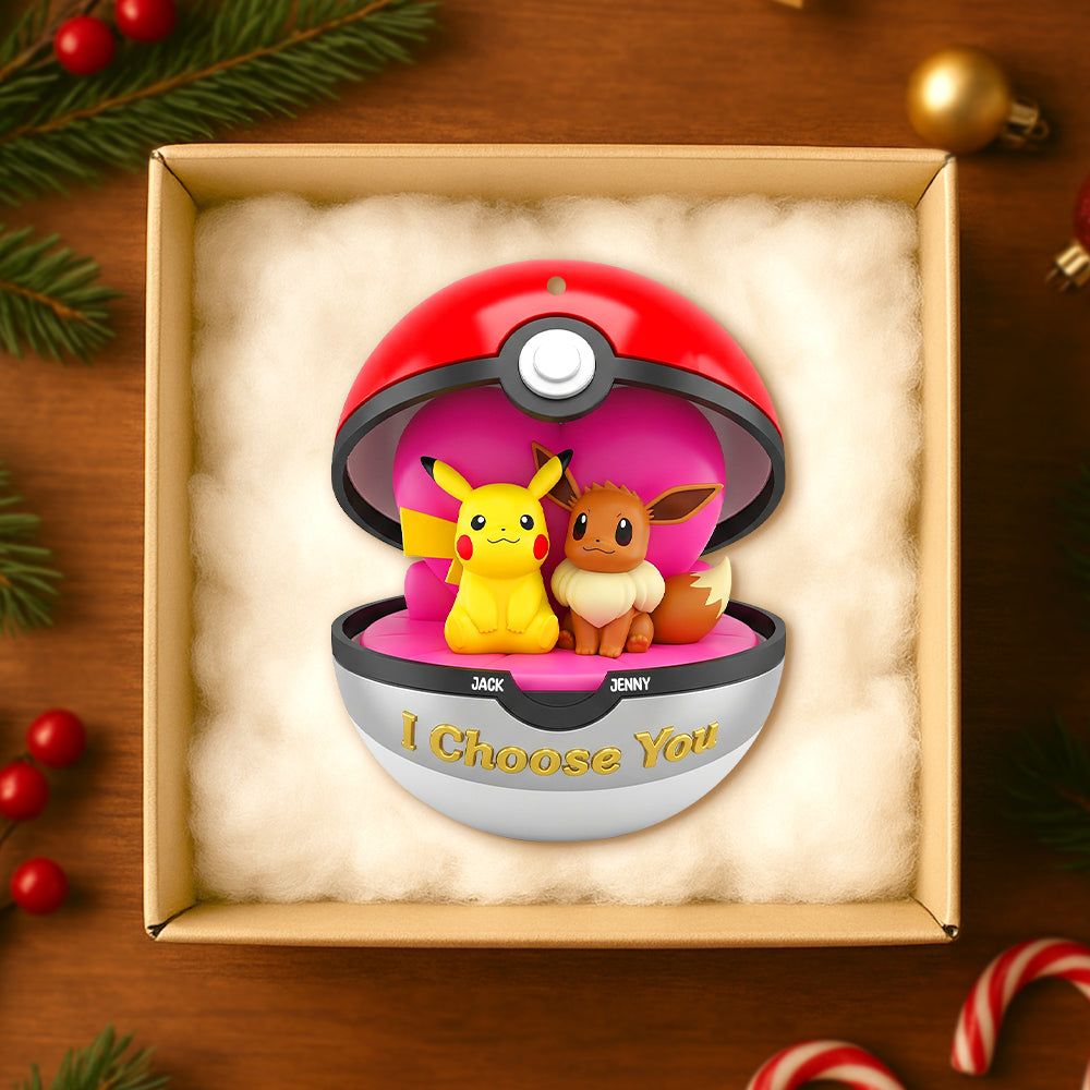 I Choose You - Personalized Christmas Acrylic Ornament For Couples - Image 3