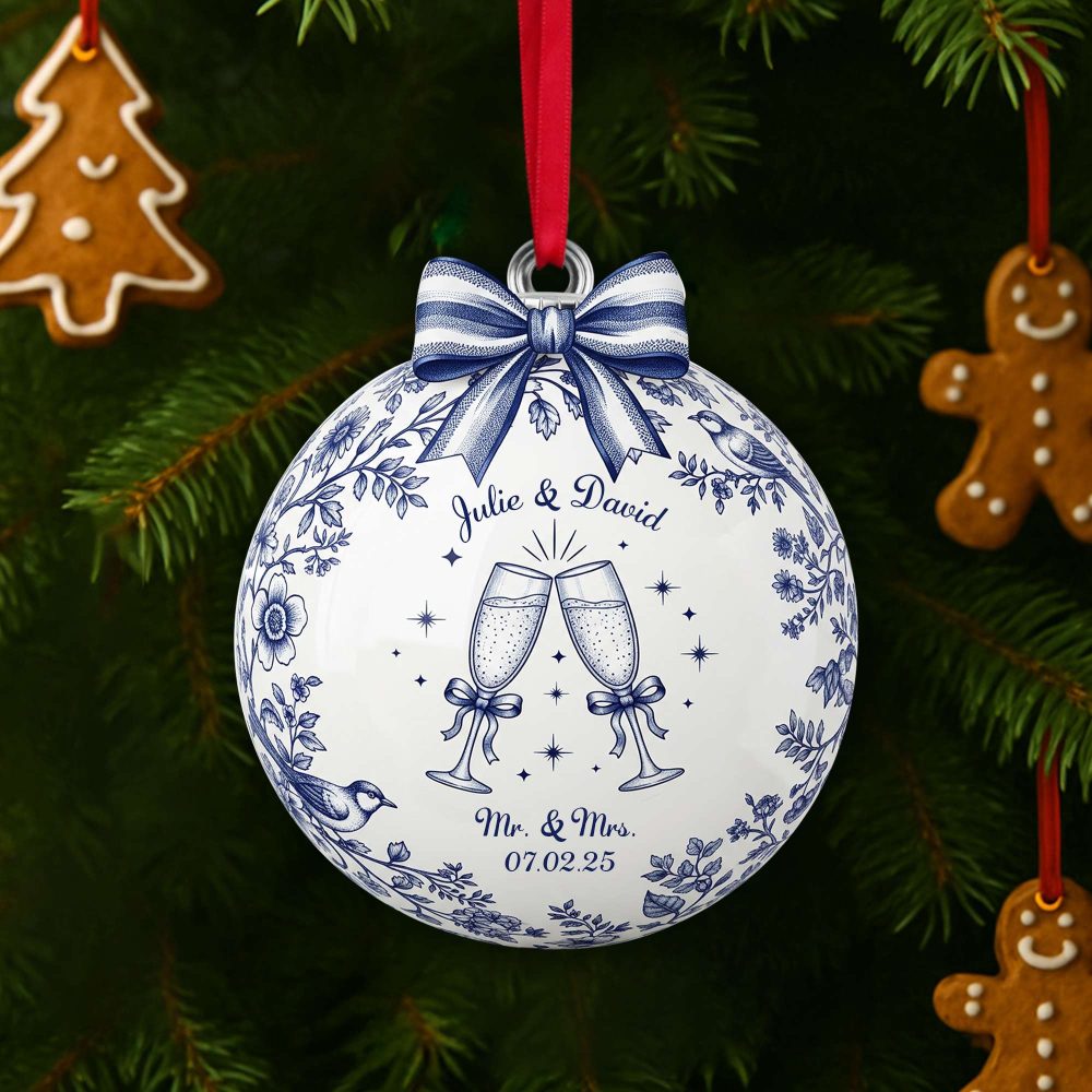 Love Sparkles: Personalize Your Happily Engaged Couple Ornament - Unique Christmas Gift For Couples - Image 3