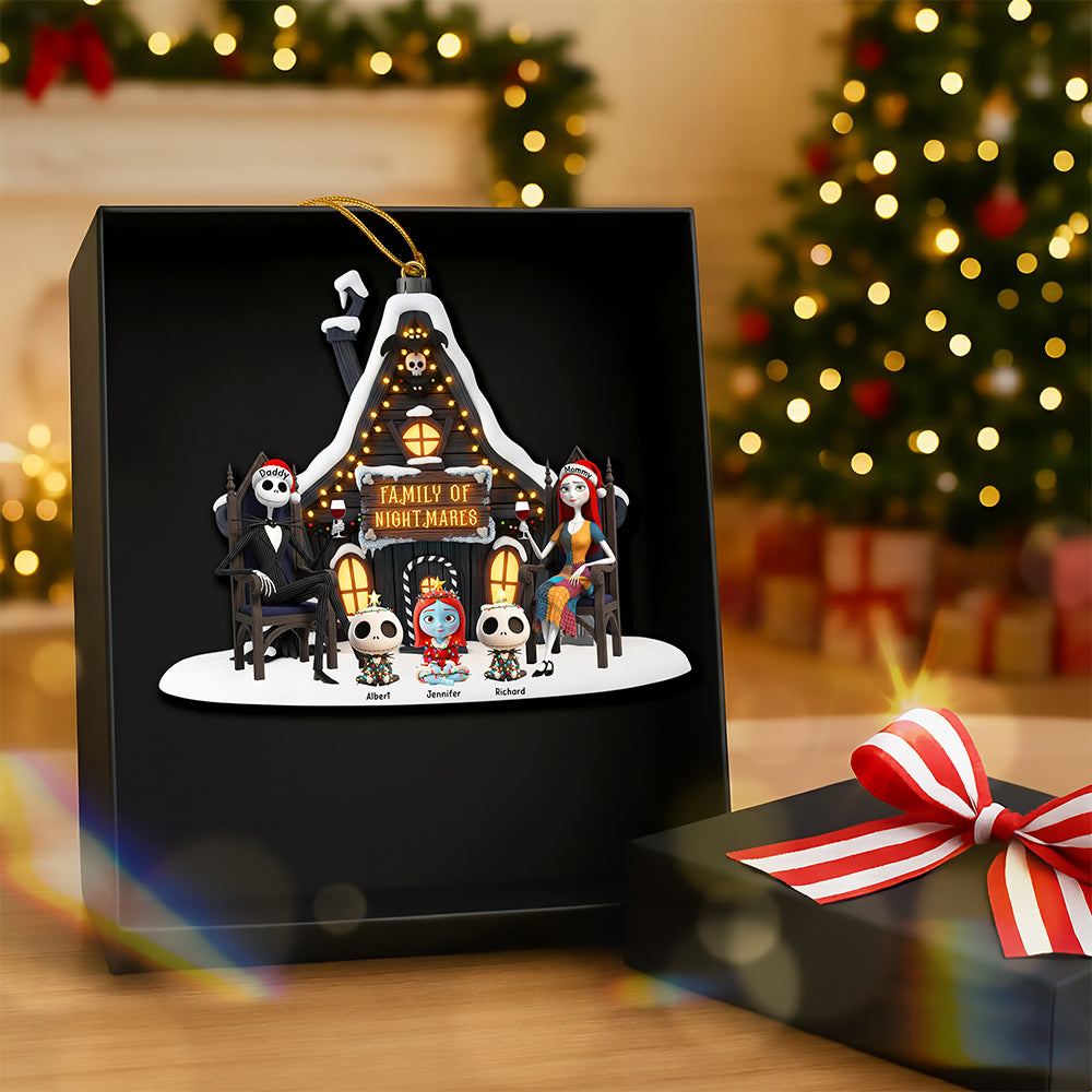“Bring Joy To Your Spooky Family Holiday!” - Spooky Family Christmas Ornament - Personalized Gift For Families - Image 3