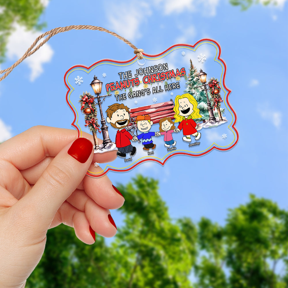 Personalized Christmas Family Acrylic Ornament - Peanuts Theme - Image 3