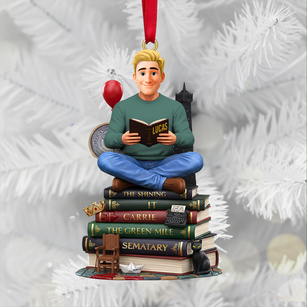 “Books Are A Uniquely Portable Magic” – Personalized Gift For Book Lovers - Custom Christmas Ornament - Image 2