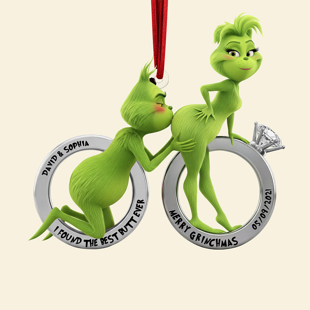 I Found The Best Butt Ever - Naughty Couple Christmas Ornament , Personalized Gift For Couples - Image 5