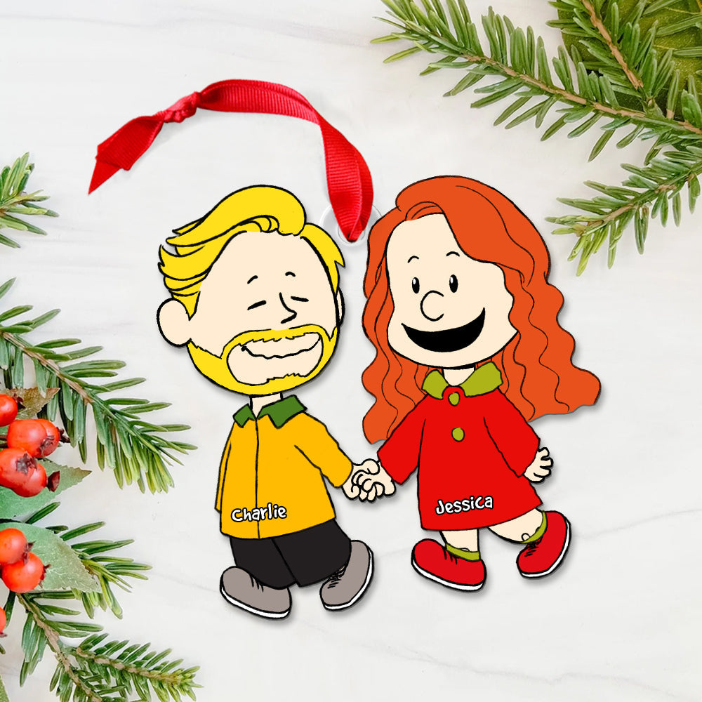 Love, Joy & Togetherness - Personalized Santa Claus Couple Ornament - Image 13