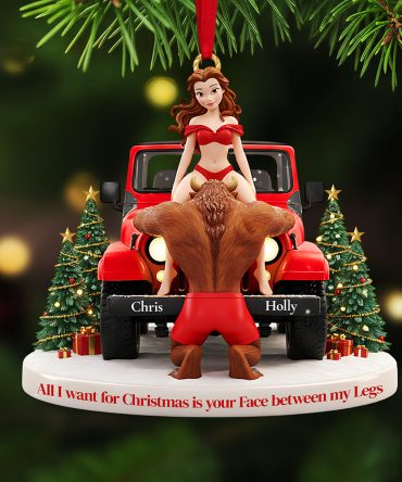 All I Want For Christmas Is Your Face - Personalized Naughty Couple Acrylic Ornament