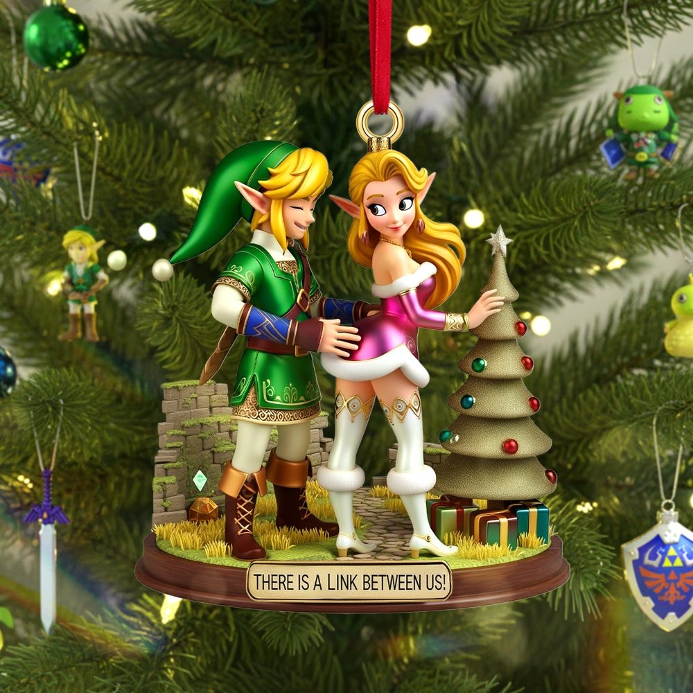 “There Is A Link Between Us!” - Unique Personalized Couple Christmas Ornament