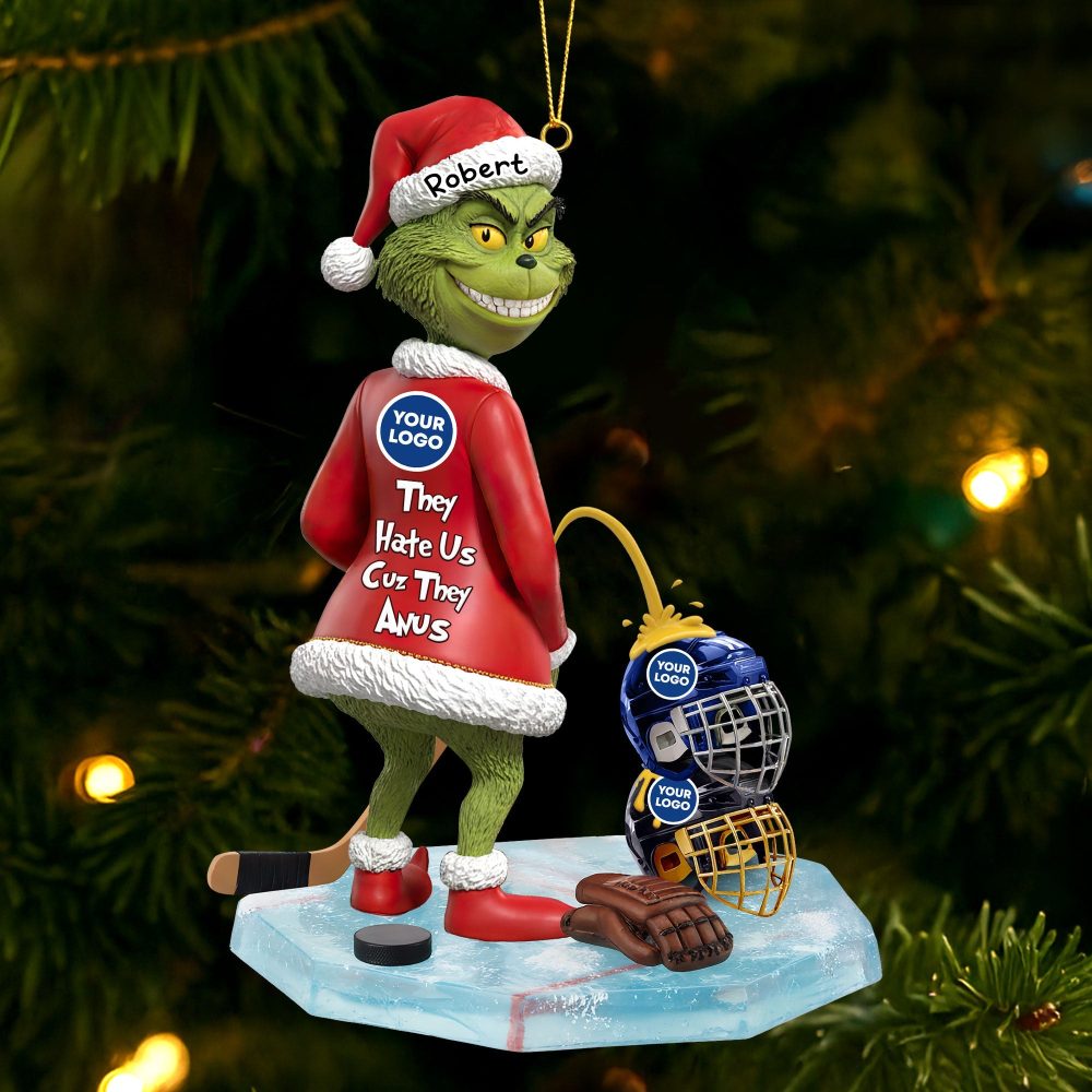 They Hate Us Cuz They Anus - Funny Rivalry Christmas Ornament - Personalized Gift For Sports Fans - Image 2
