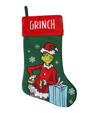Grinch With A Present Christmas Stocking