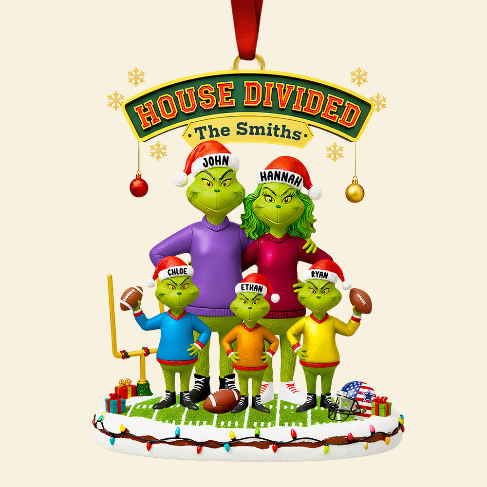 House Divided Family Christmas Ornament - Personalized Gift For Football Fans - Image 4