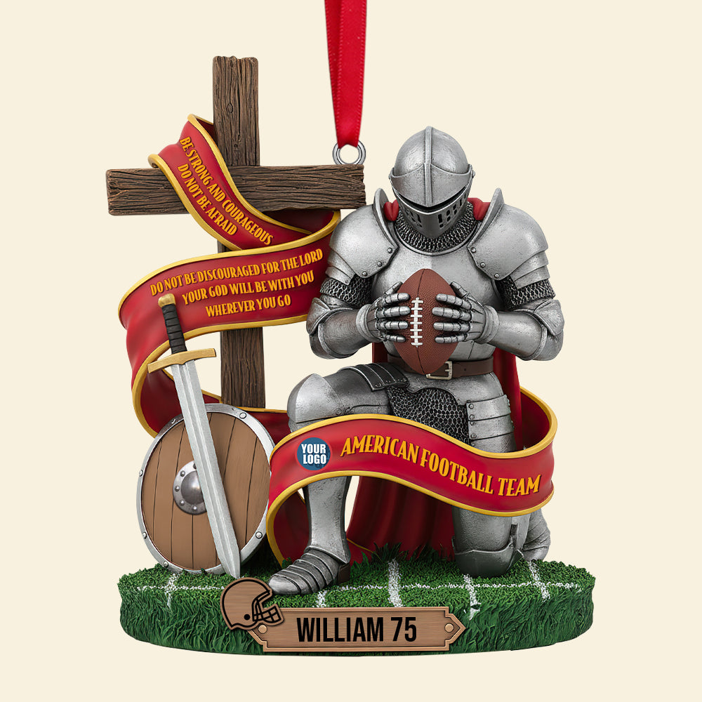 “Be Strong And Courageous” - Personalized Christmas Football Ornament For Christians - Meaningful Gift For Friends, Family, And Sports Enthusiasts - Image 4