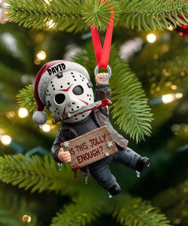 Is This Jolly Enough? Creepy Jolly Christmas Ornament - Personalized Gift For Horror Fans