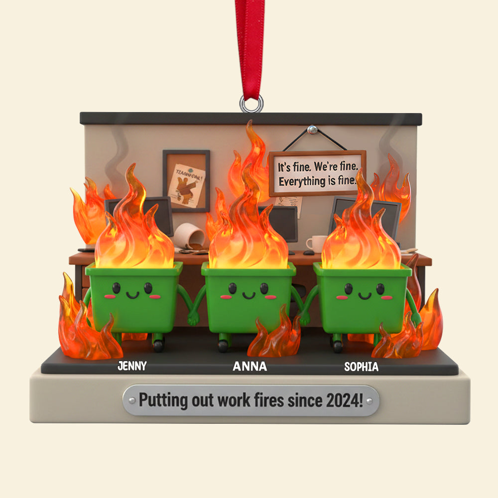 Putting Out Work Fires Since 2024! - Personalized Christmas Ornament For Coworkers - Image 5