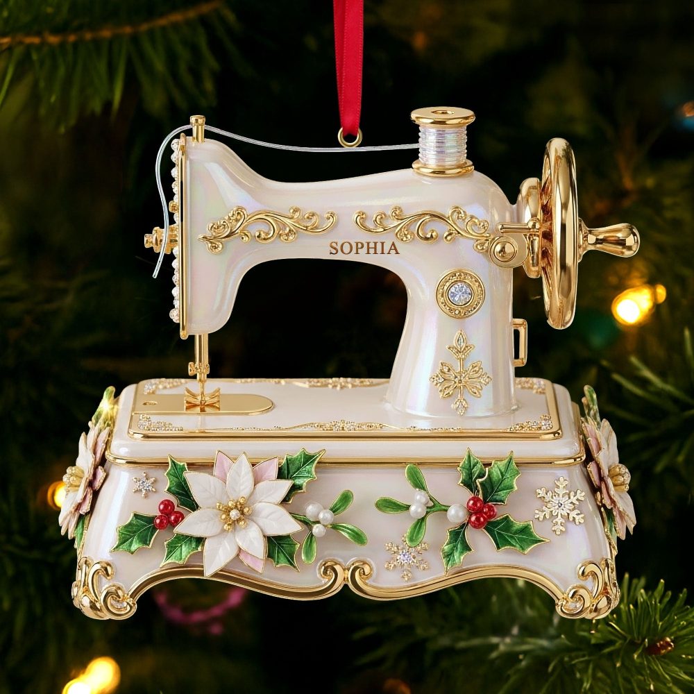 Sewing Is Love Made Visible - Personalized Sewing Machine Ornament - Custom Gift For Sewing Lovers