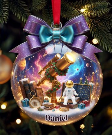 Telescope Night Sky Ornament - Personalized Gifts For Astronomy Lovers 05Palu071025
