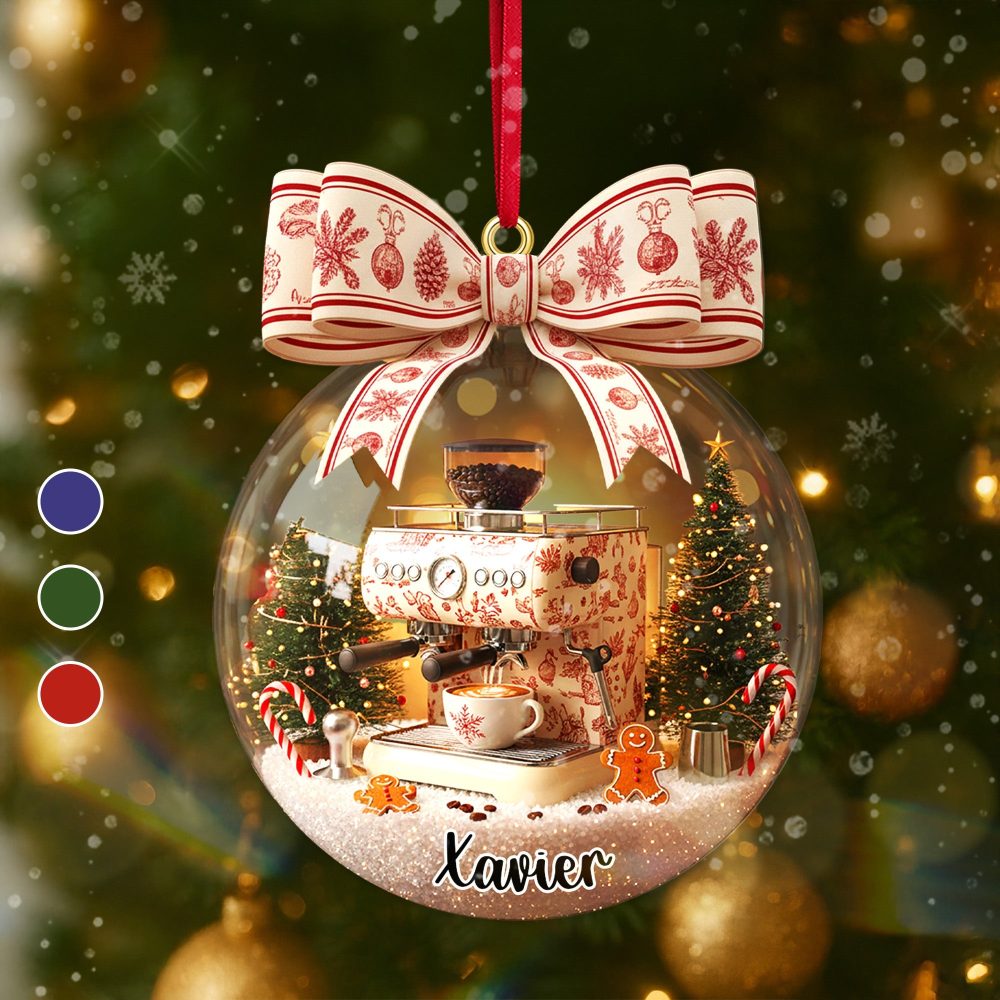 Christmas Coffee Lover Ornament - Personalized Gift For Coffee Lover Ornament 01Pamg021025 - Image 2