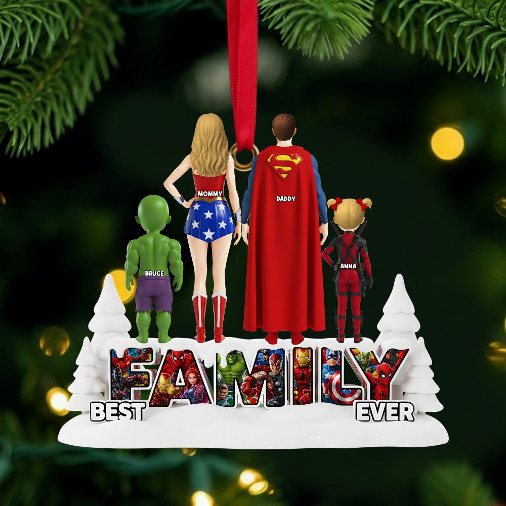 Best Family Ever Ornament - Personalized Gifts For Family 04Ohlu111025 - Image 3