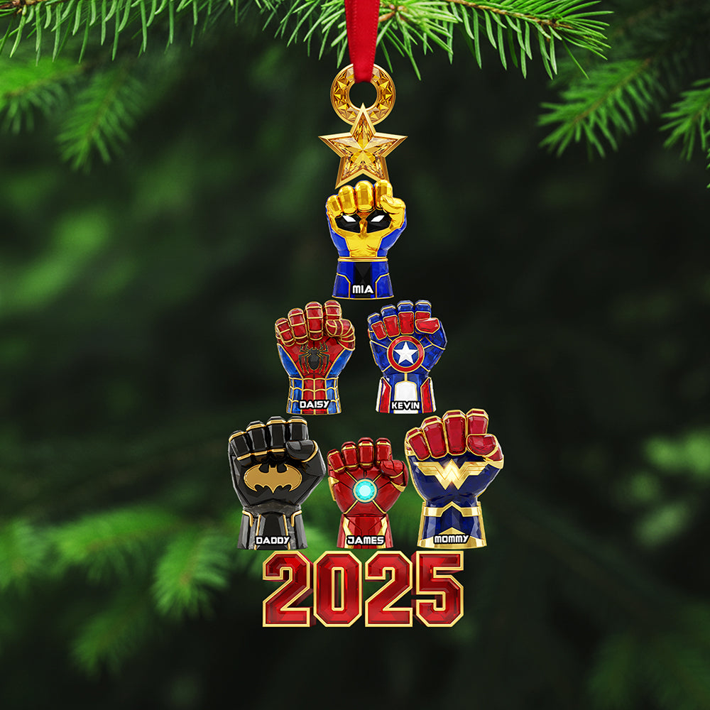 Personalized Gifts For Christmas, Family Hand Acrylic Ornament 01Ohta141025 - Image 2