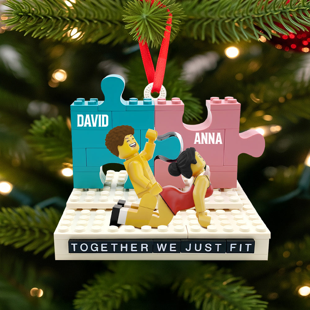 Fit Piece Couple Ornament, Personalized Gifts For Couple 01Qhtn011025 - Image 2
