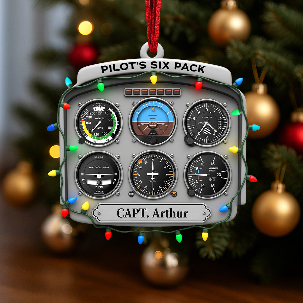 Personalized Gifts For Pilot Christmas Ornament 01Hutn120925 Flight Instruments Six Pack - Image 2