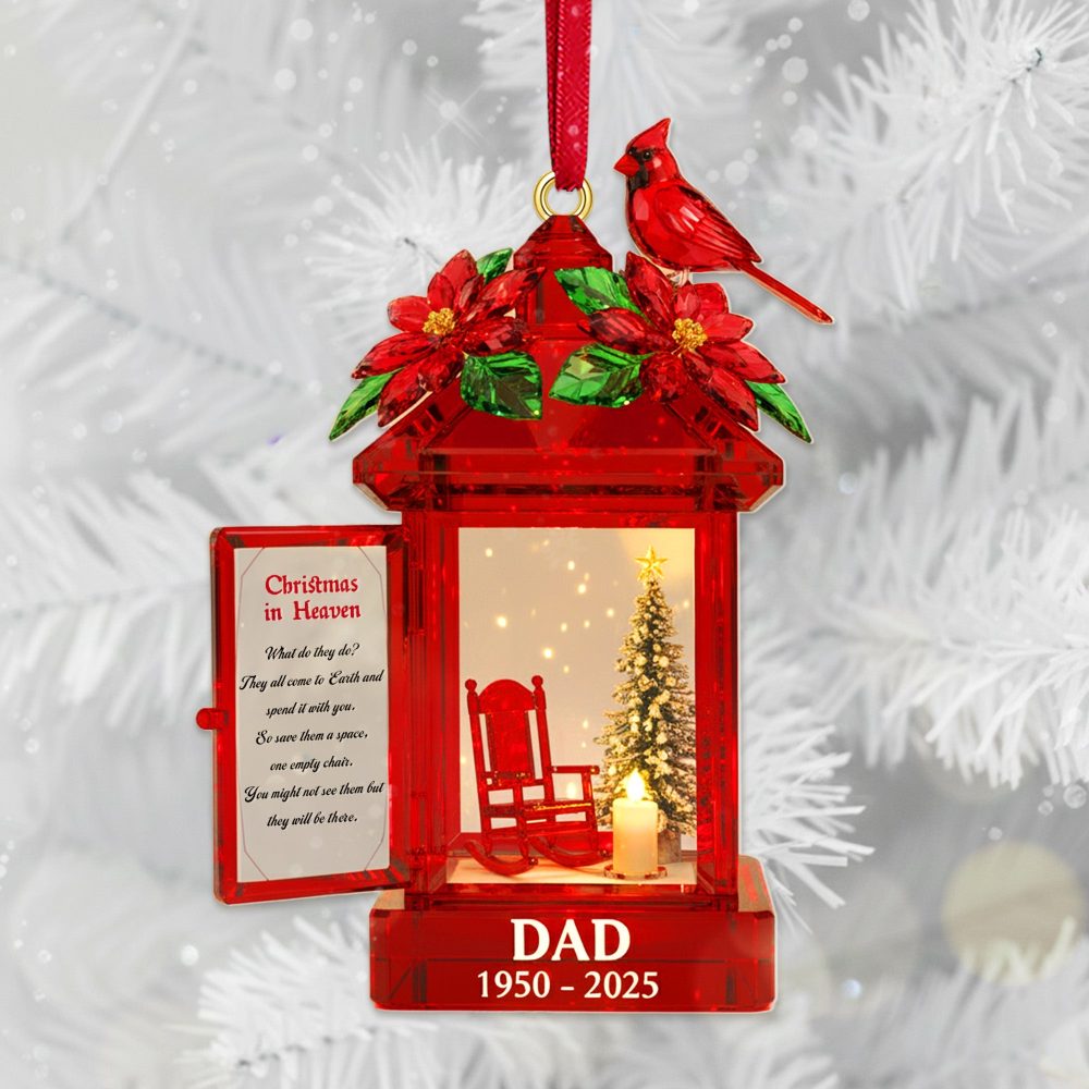 Memorial Cardinal Bird Acrylic Ornament - Personalized Gifts For Christmas Ornament 03Tomg071025 - Image 2