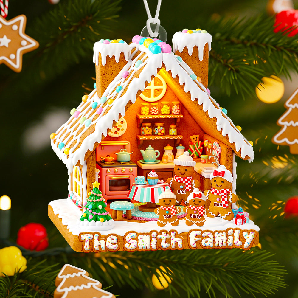 Gingerbread Family Christmas Ornament Personalized Gifts For Family 03Pgdt150825 - Image 2
