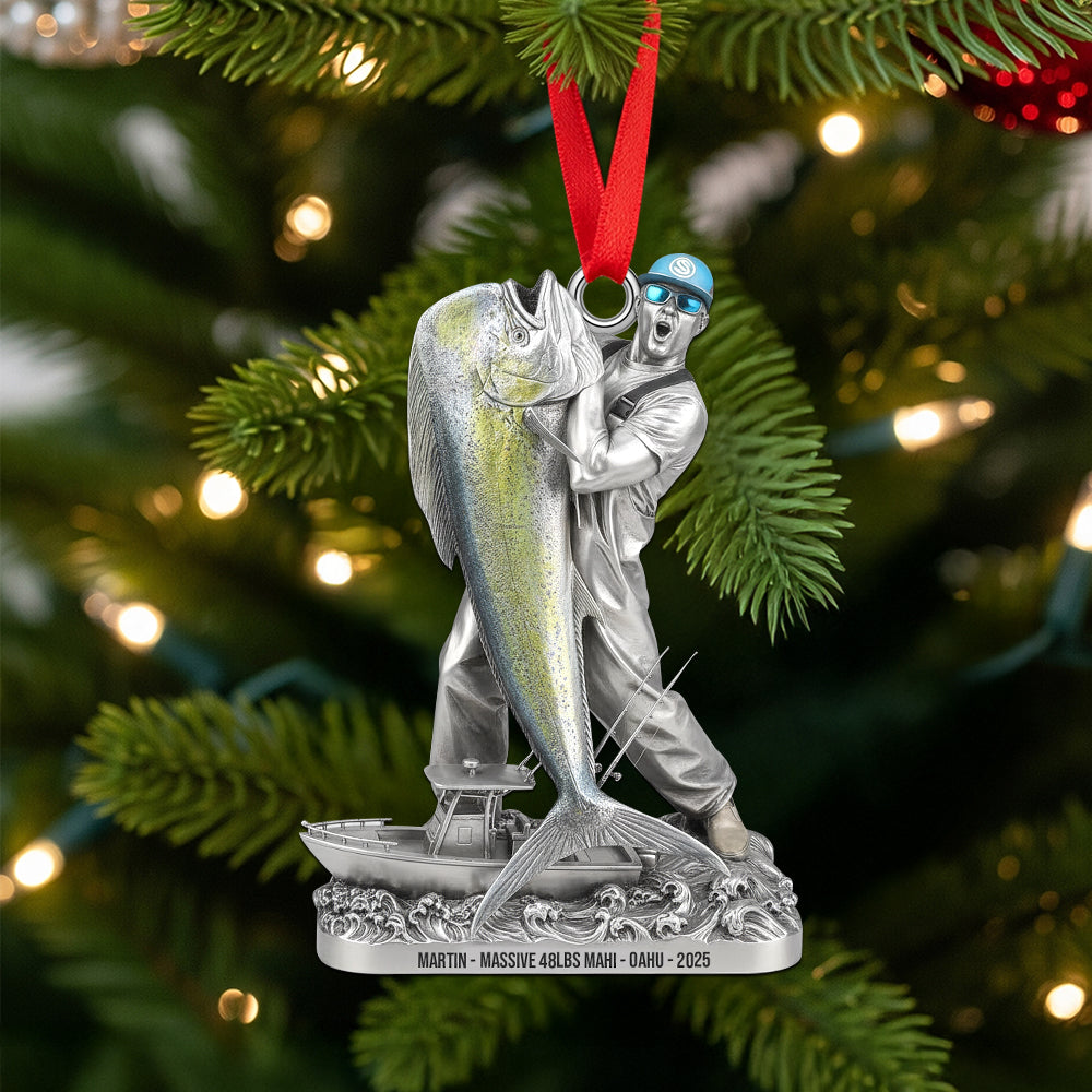 Fishing Trophy Moment Acrylic Ornament, Personalized Christmas Gifts For Fishing Lovers 02Qhtn040925 - Image 2