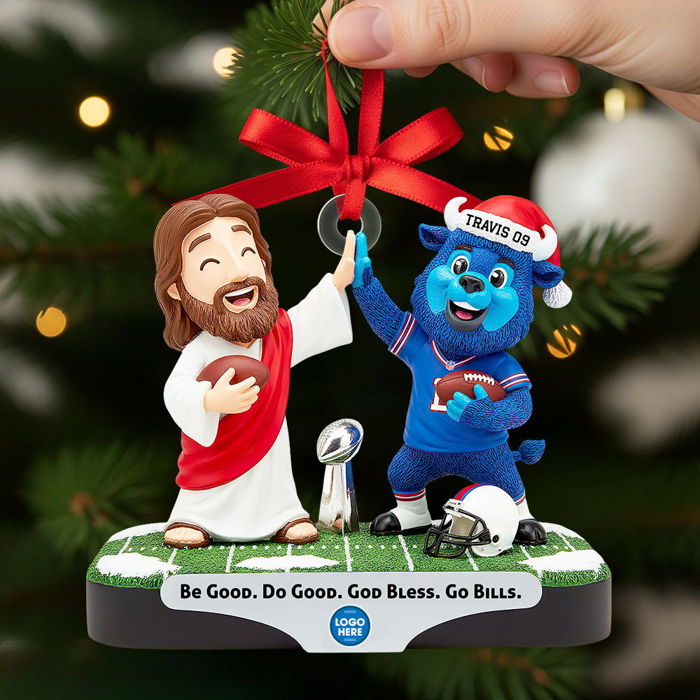 Faith & Football Christmas Ornament Personalized Gifts For Football Lovers 03Hudt230925 - Image 2