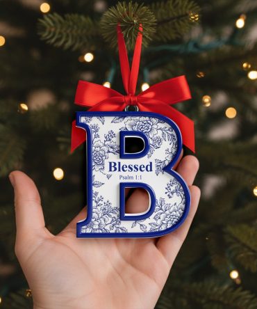 Scripture Initial Christmas Ornament - Personalized Gifts For Christian 01Hylu170925