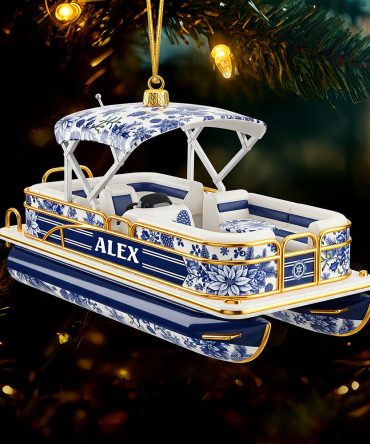 Toile De Jouy Christmas Ornament - Personalized Gifts For Pontoon Lovers 01Pgqn071025