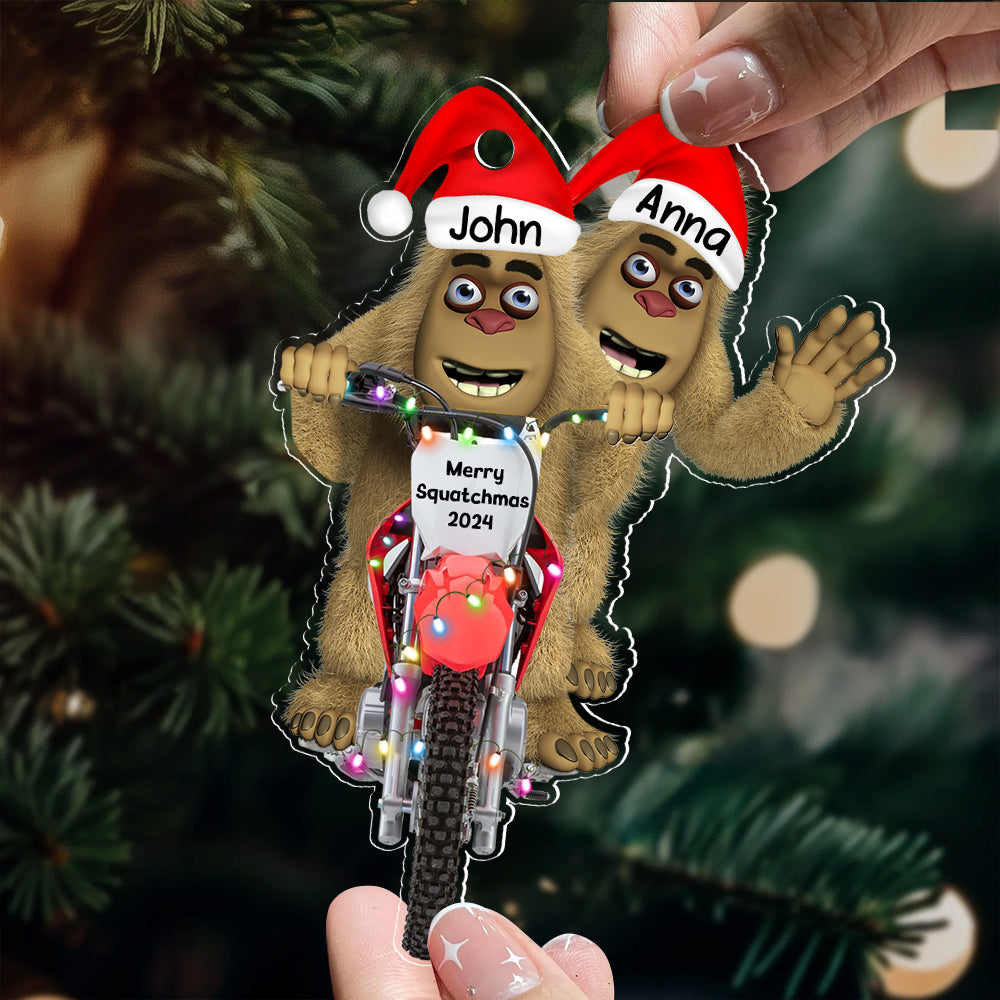 Personalized Gifts For Motocross Rider Christmas Ornament, Happy Bigfoot 02Qhdt140924 - Image 2