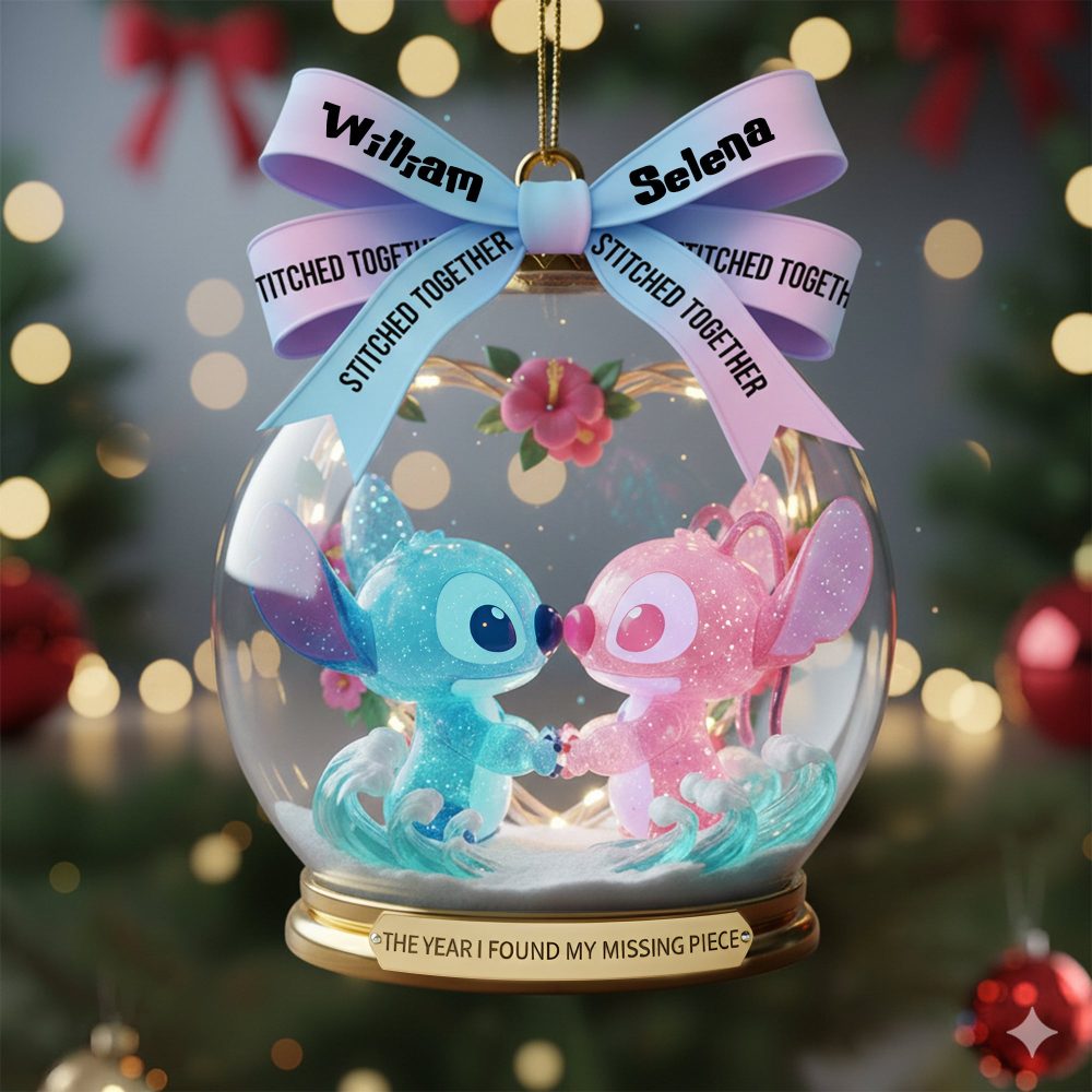 Cute Alien Couple Ornament, Personalized Gifts For Couple 07Qhlu300925 - Image 2