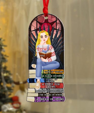 Personalized Gift For Book Lovers 02Hupu170924Pa Ornament A Girl Sitting On Stack Of Books Reading