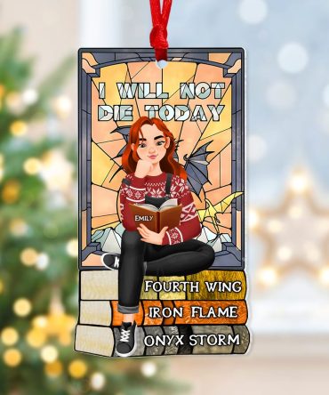 Personalized Gift For Book Lovers 04Hupu170924Pa A Girl Sitting On Stack Of Books Reading Ornament