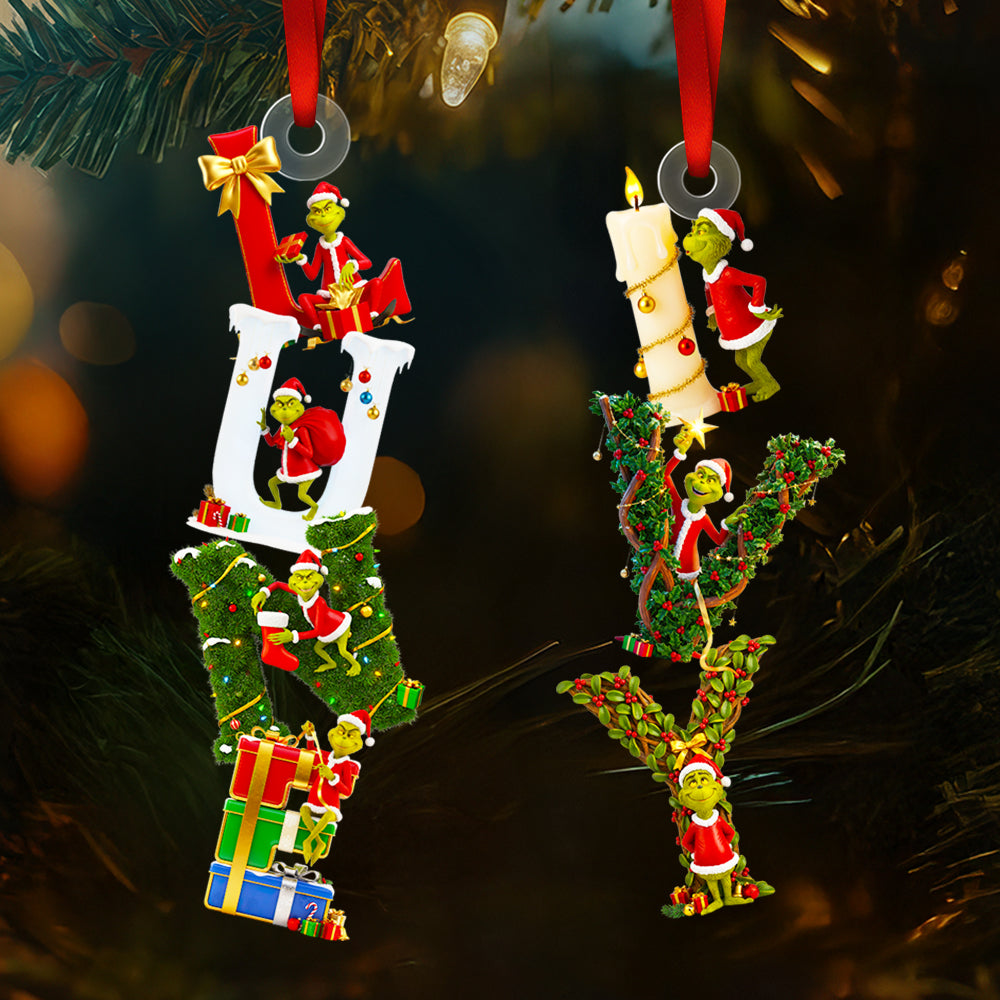 Green Alphabet Letter Ornament - Personalized Christmas Gifts 02Ohdt231025 - Image 2
