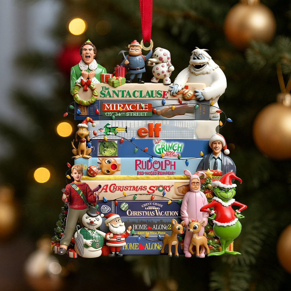 Classic Christmas Films Collection Stack Ornament, Personalized Christmas Gifts 05Qhtn131025 - Image 2