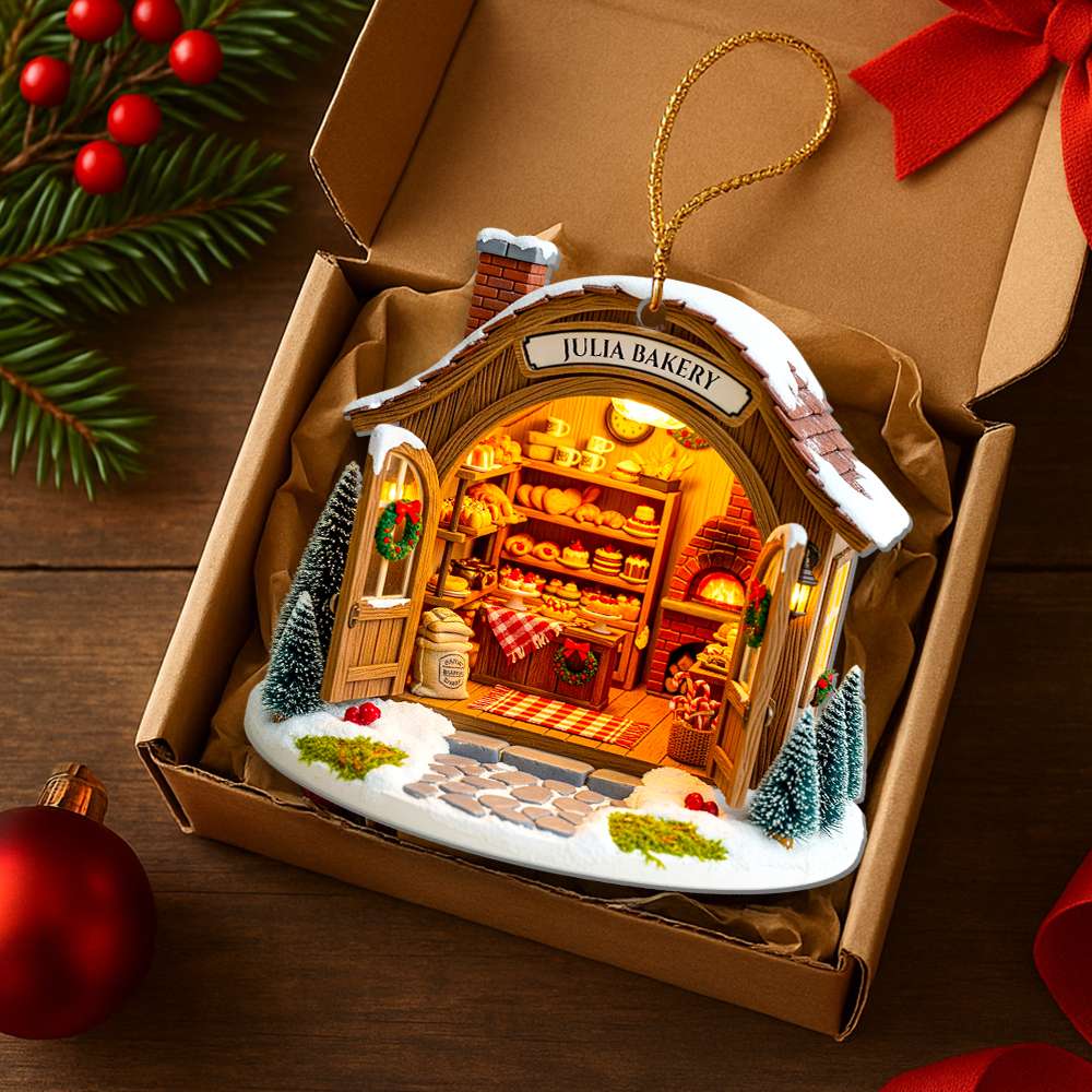 Bakery House Christmas Ornament Personalized Gifts For Bakers 02Pgdt080825