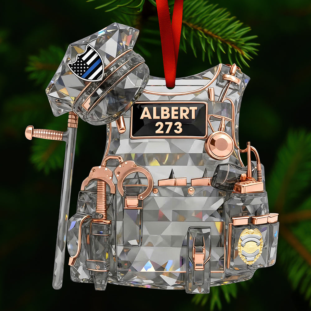 Police Vest Christmas Ornament - Personalized Gifts For Police Officer 04Qhqn101025 - Image 2