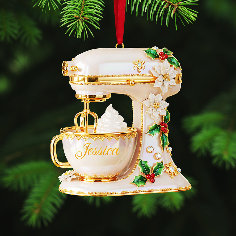 Personalized Gifts For Christmas, Baking Mixer Custom Shape Acrylic Ornament 02Pgta091025 - Image 2